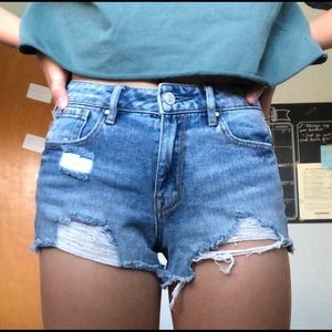 Pacsun ripped denim jean shorts